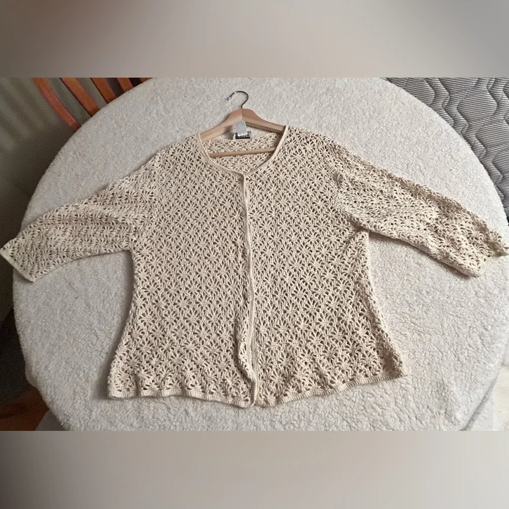 Vintage Northern Reflections Cream Open-Knit Cardigan - Picture 12 of 15
